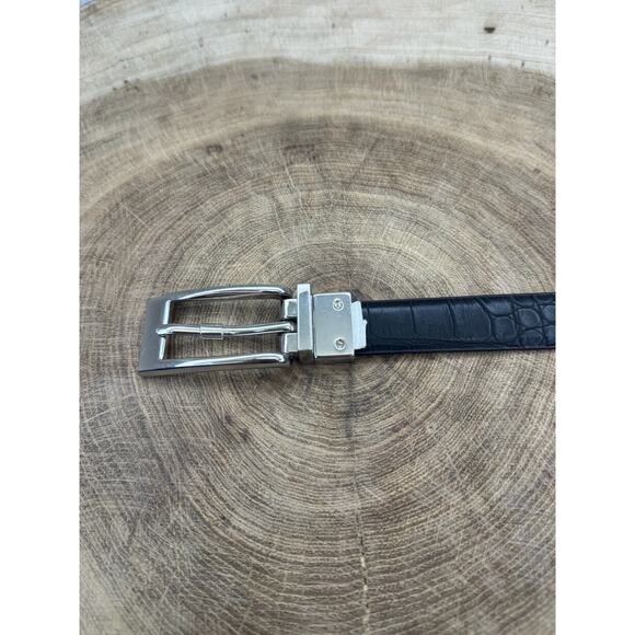 Men’s Reversible Alligator Pattern Dress Belt - (Size Medium) Black & Brown - Picture 4 of 16